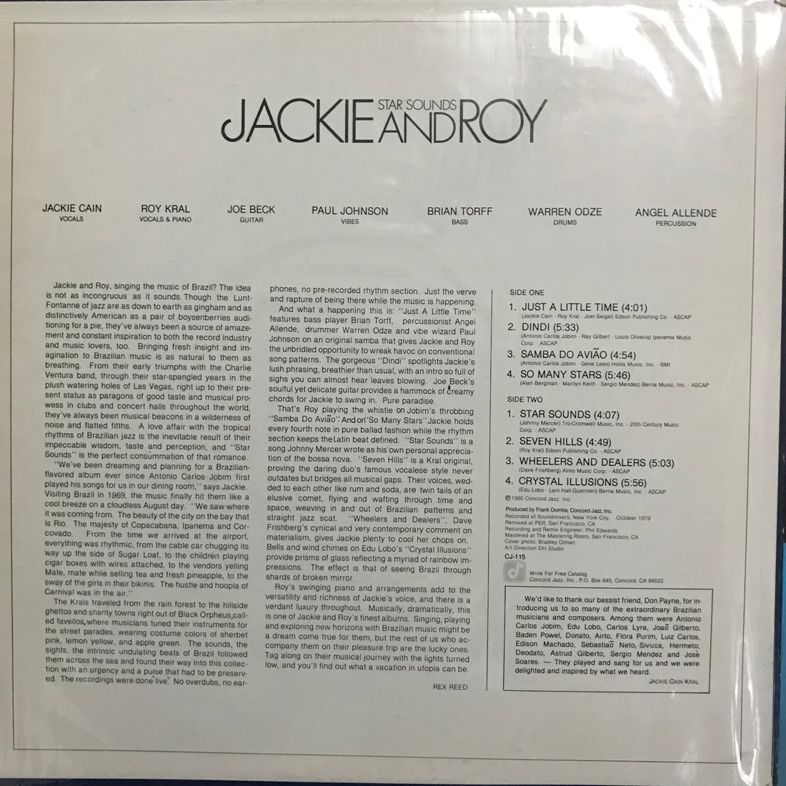 แผ่นเสียง Jackie & Roy - Star Sounds Vinyl VG+
