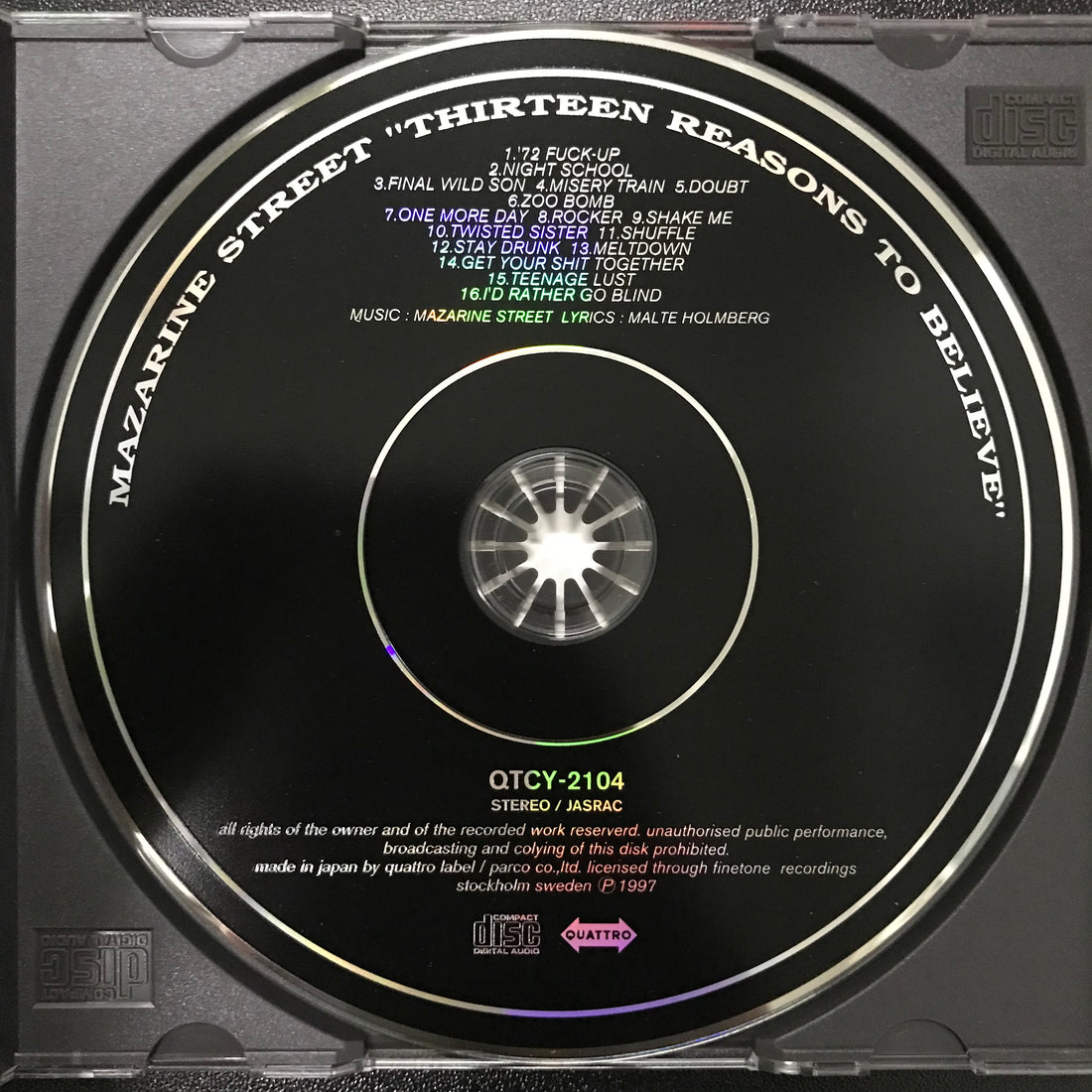 ซีดี Mazarine Street - Thirteen Reasons To Believe CD VG+