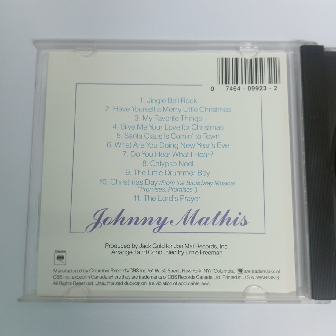 Johnny Mathis - Give Me Your Love For Christmas (CD) (VG+)