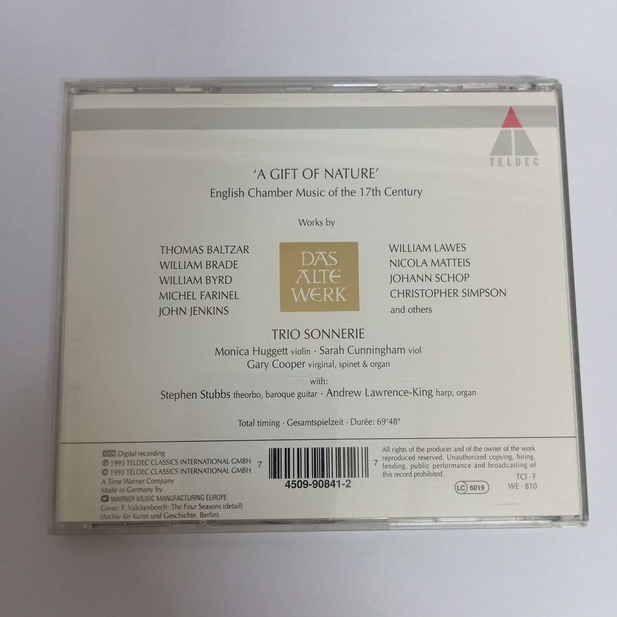 ซีดี Sonnerie, Stephen Stubbs, Andrew Lawrence-King - 'A Gift Of Nature' (English Chamber Music Of The 17th Century) (CD) (VG+)