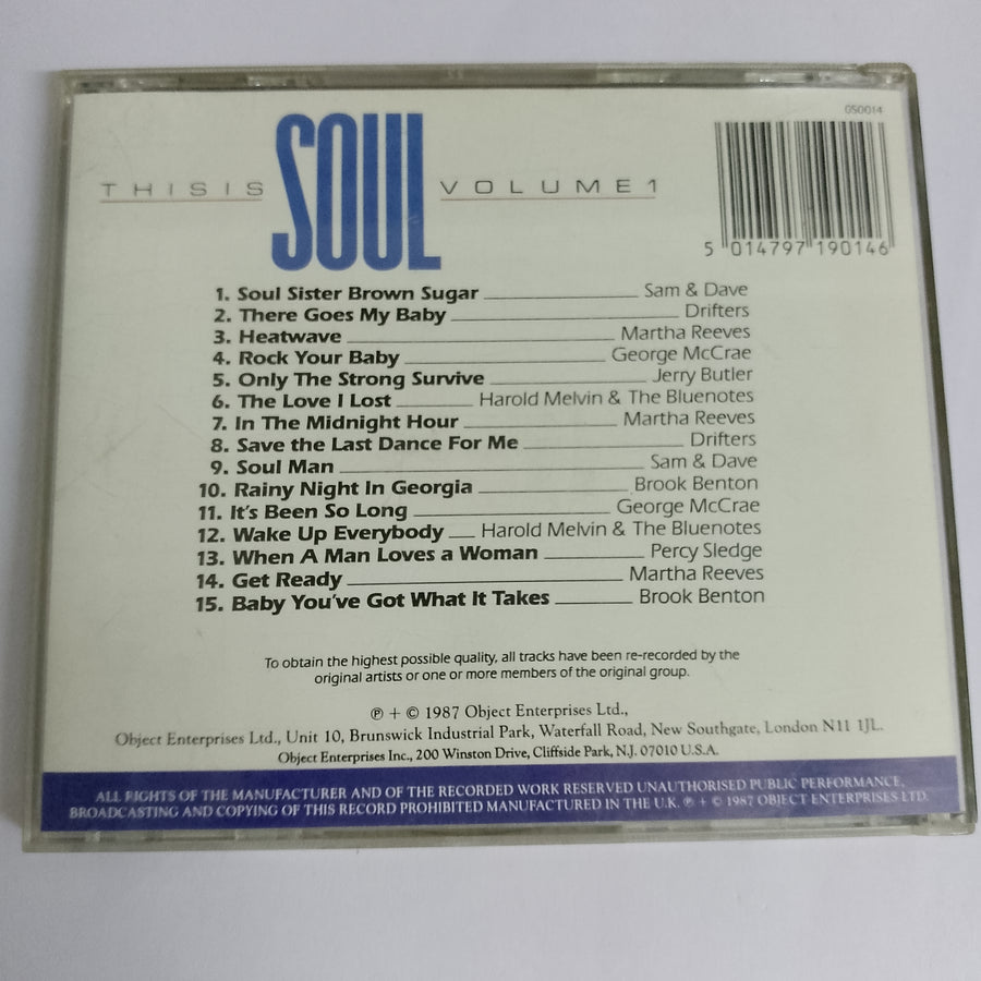 ซีดี Various - This Is Soul Volume · 1 (CD) (VG+)