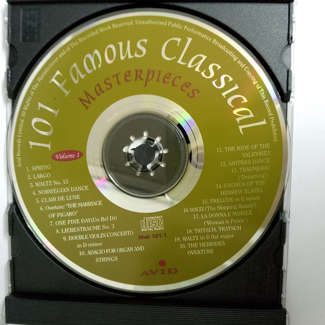 ซีดี Various - 101 Famous Classical Masterpieces CD VG+ 5CDs