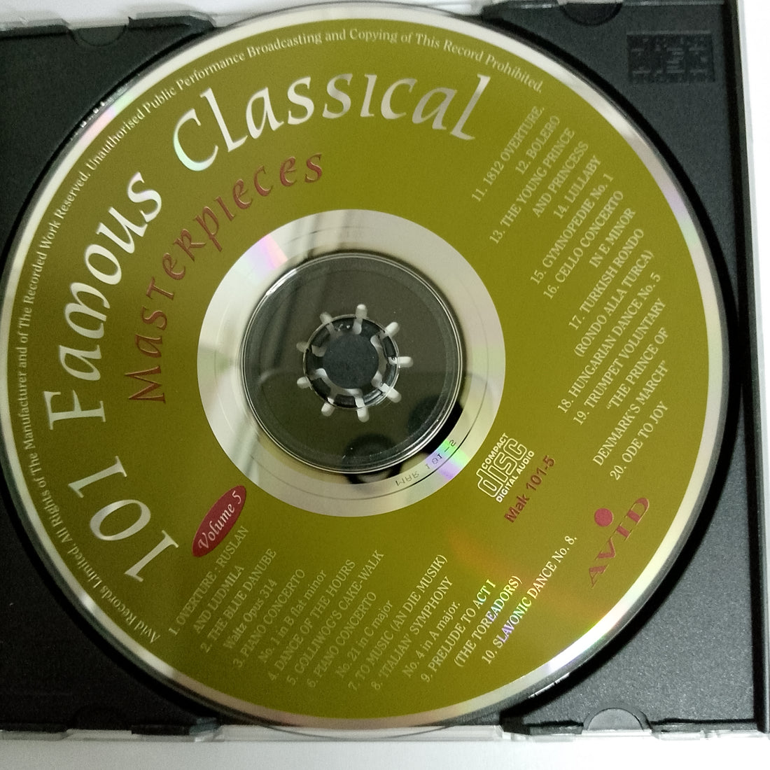 ซีดี Various - 101 Famous Classical Masterpieces CD VG+ 5CDs