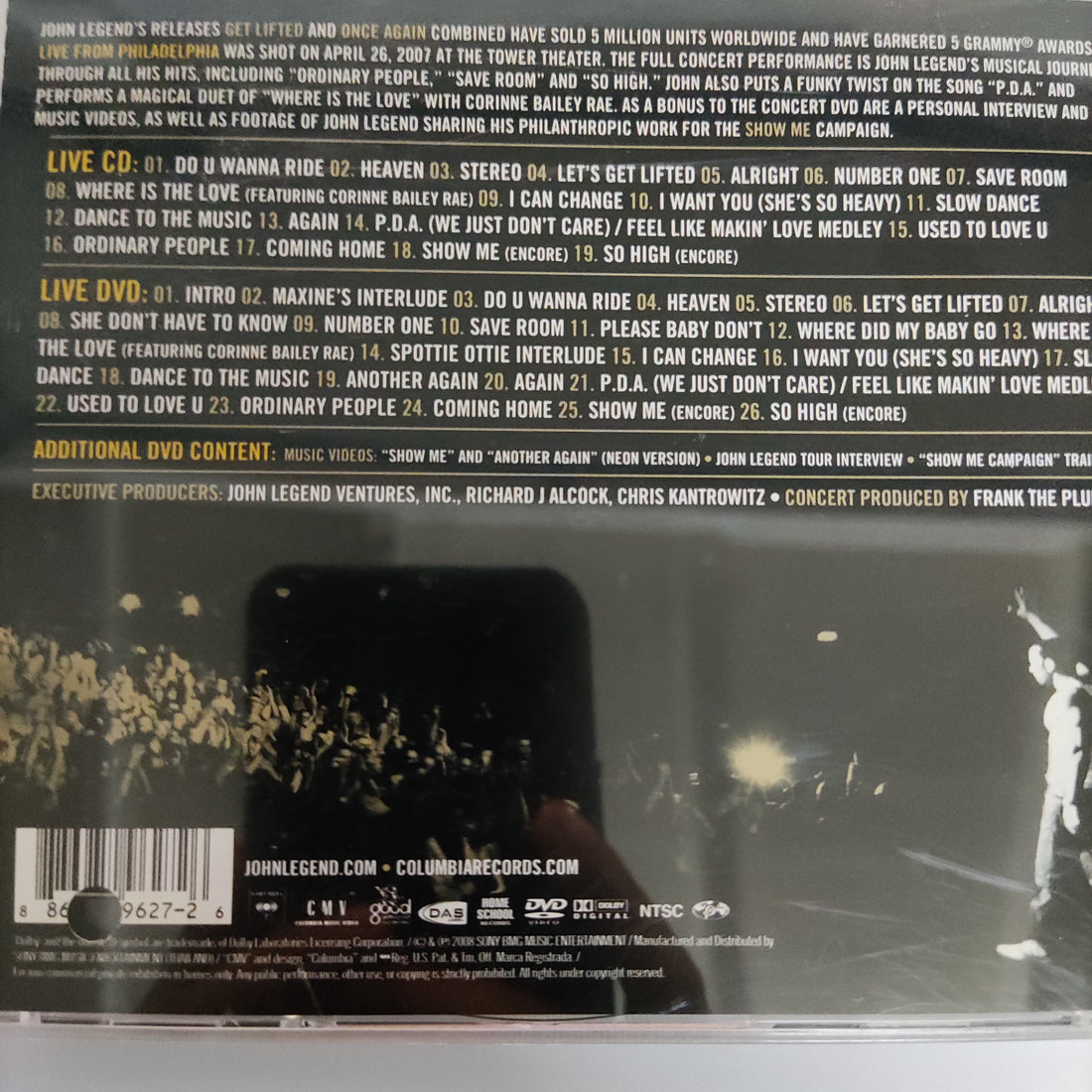 ซีดี John Legend - Live From Philadelphia CD VG+ 2CDs