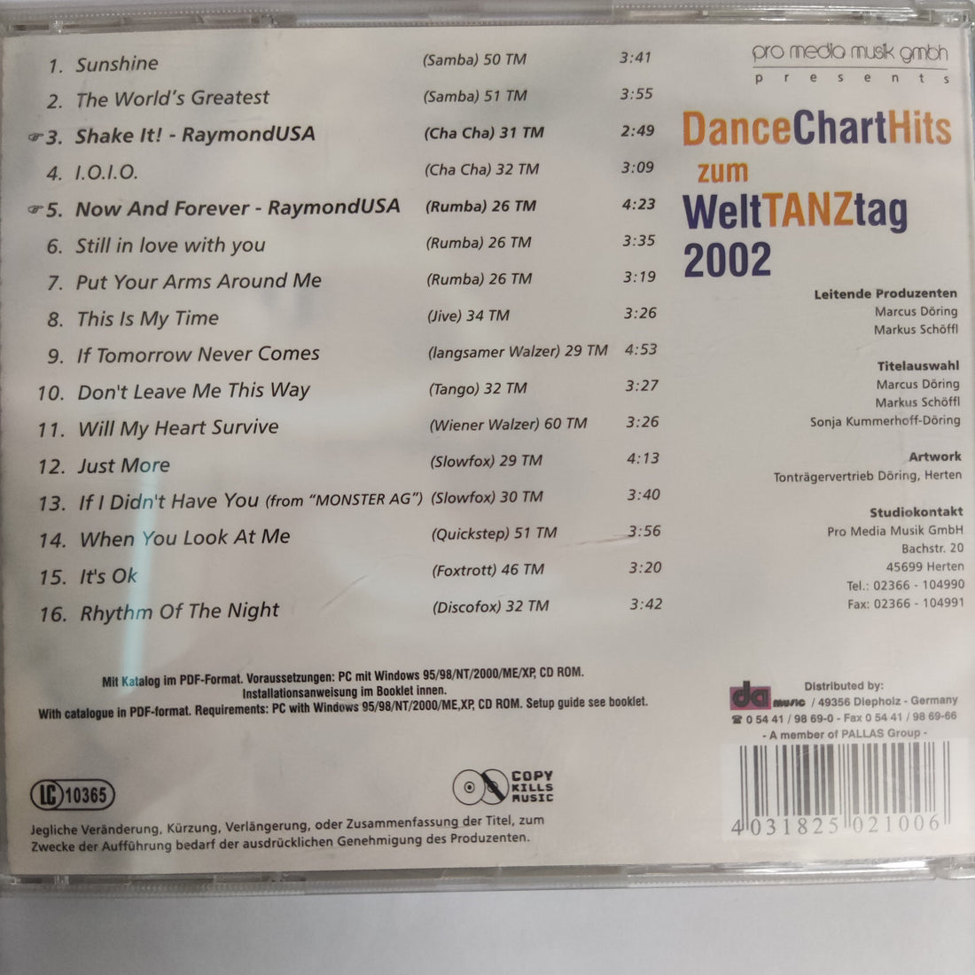 ซีดี Tanzorchester Klaus Hallen - Dance Chart Hits Zum Welttanztag 2002 CD VG+