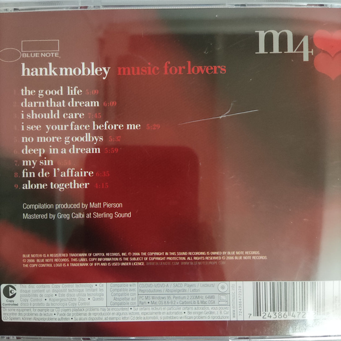 ซีดี Hank Mobley - Music For Lovers (CD) (VG+)