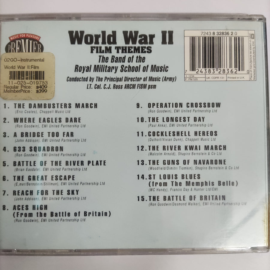 ซีดี Various - World War 2 Film Themes The Band Of The Royal Military School Of Music (CD) (VG+)