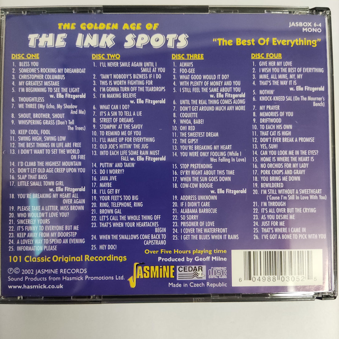 ซีดี The Golden Age Of The Ink Spots - The Best Of Everything (CD) (VG+) (4CDs)