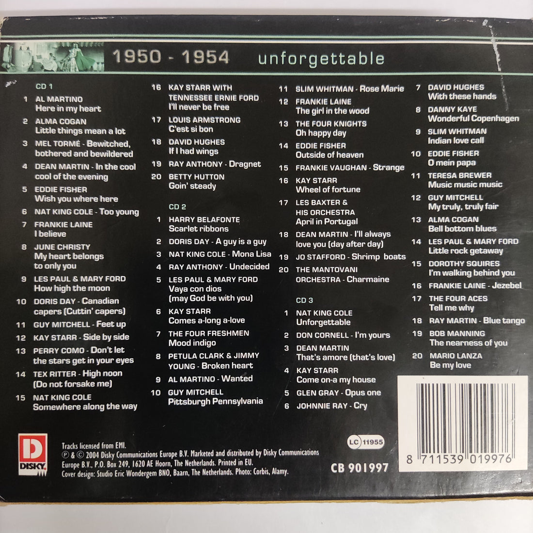 ซีดี Various - I Love Music 1950-1954 (CD) (VG+) (3CDs)