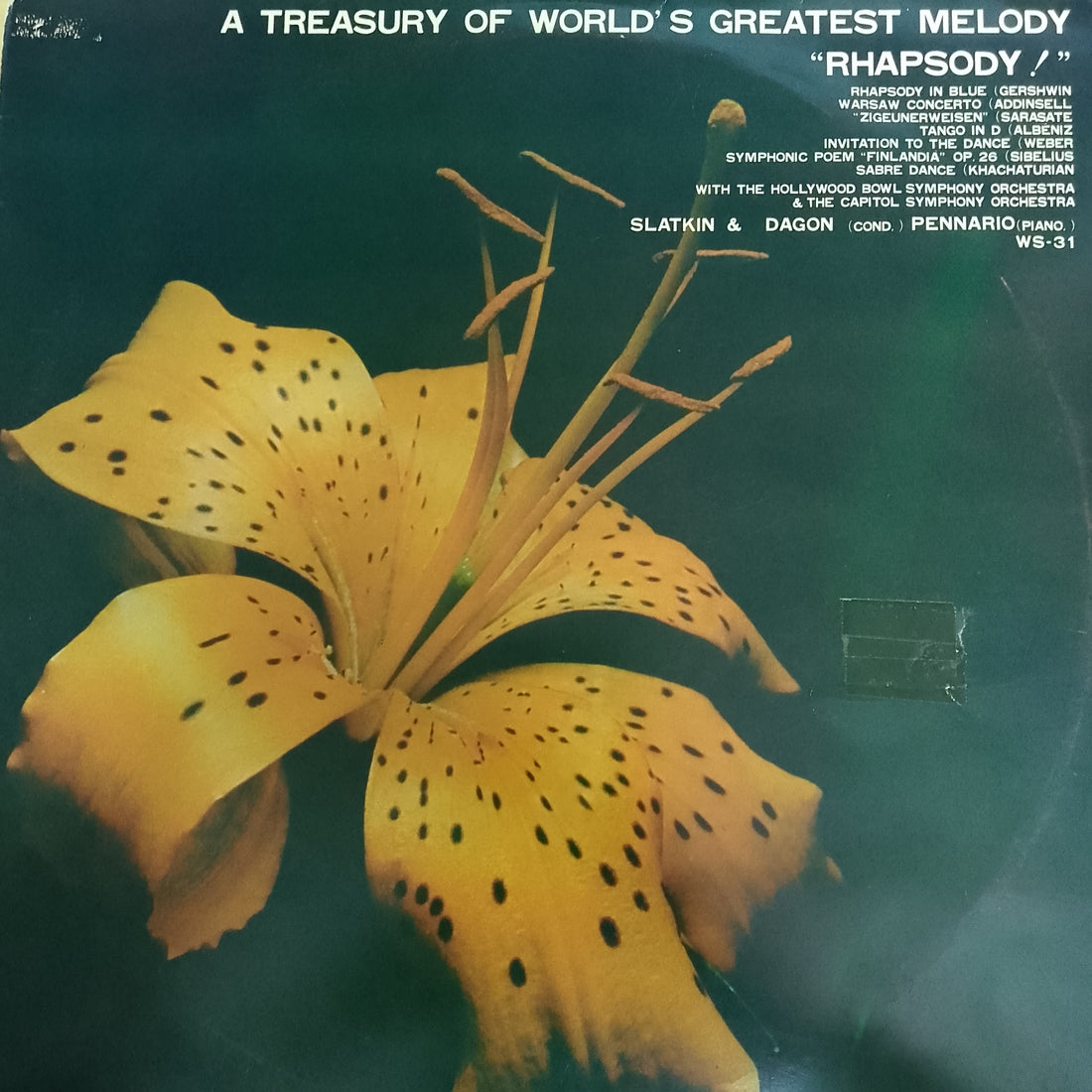 A Treasury Of World’s Greatest Melody” Rhapsody” (Vinyl) (VG+) (แผ่นสีแดง)