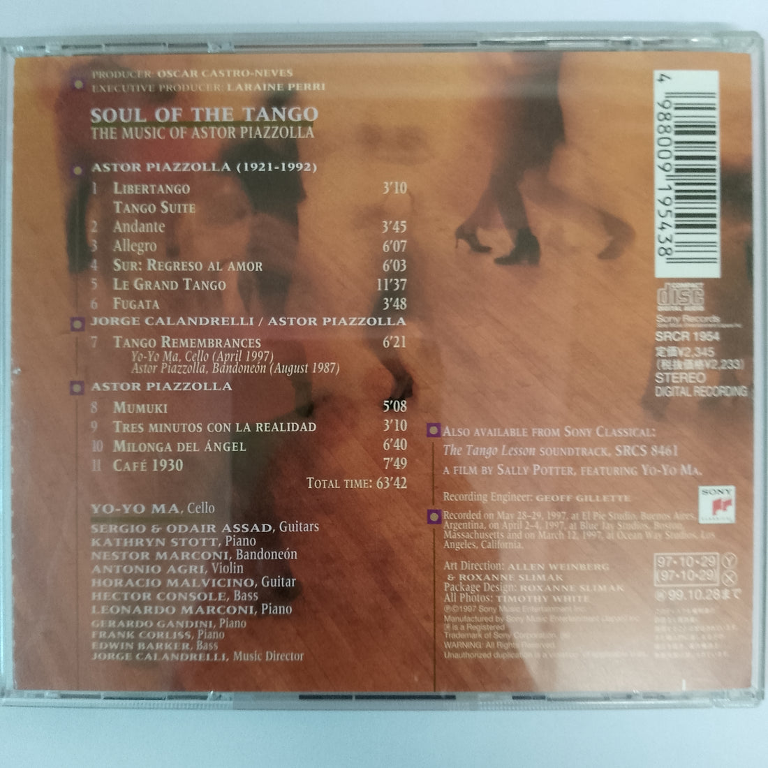 ซีดี Yo-Yo Ma - Soul of The Tango: The Music Of Astor Piazzolla (CD) (VG+)