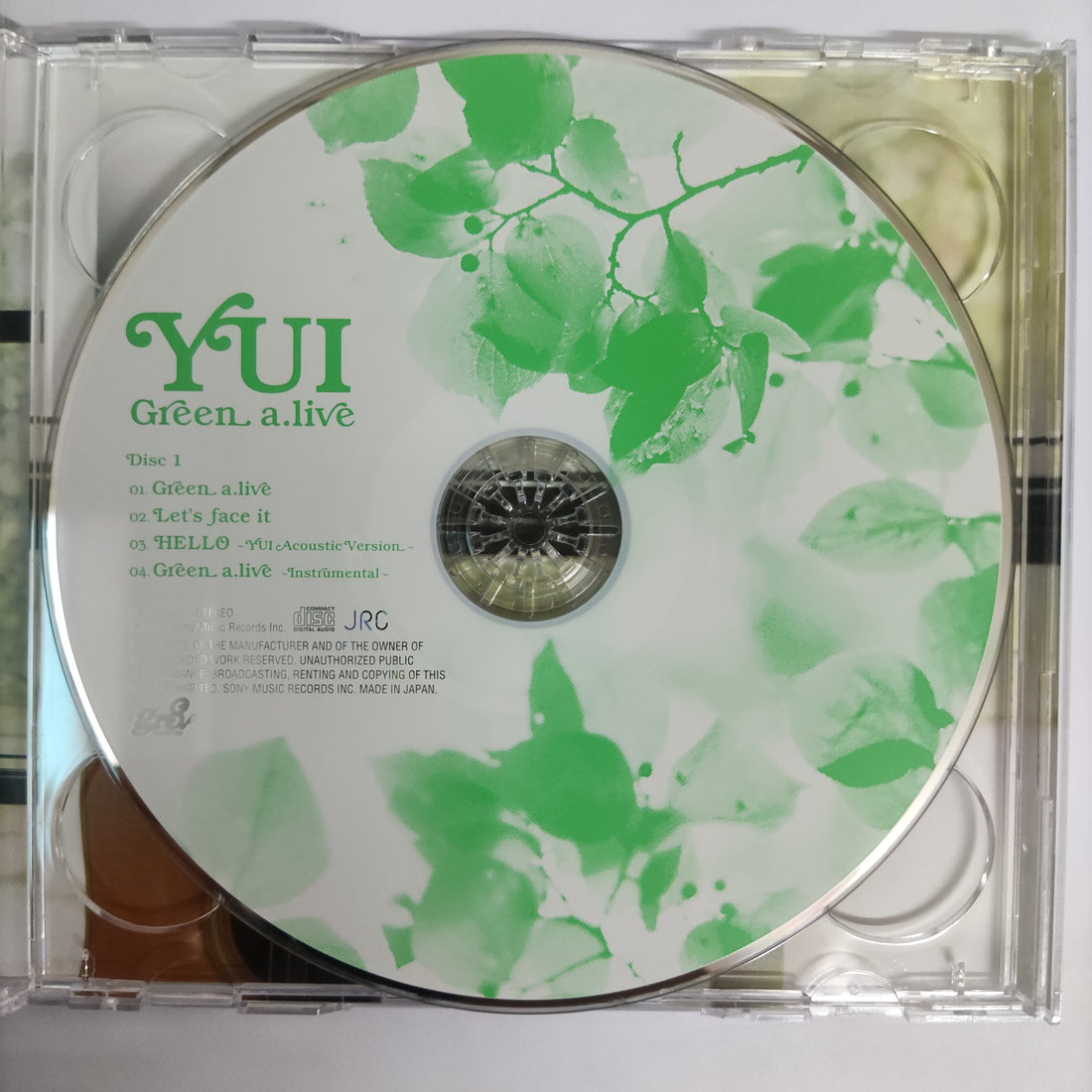 ซีดี Yui  - Green A.live (CD) (VG+) (1CDs) (1DVD)