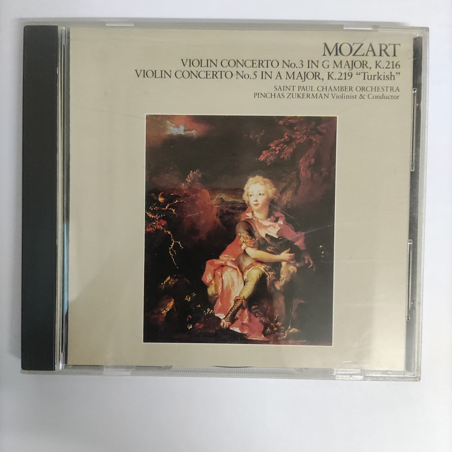 ซีดี Wolfgang Amadeus Mozart, The Saint Paul Chamber Orchestra, Pinchas Zukerman - Violin Concerto No.3 In G Major , K.216 / Violin Concerto No.5 In A Major, K.219 "Turkish" (CD) (VG+)