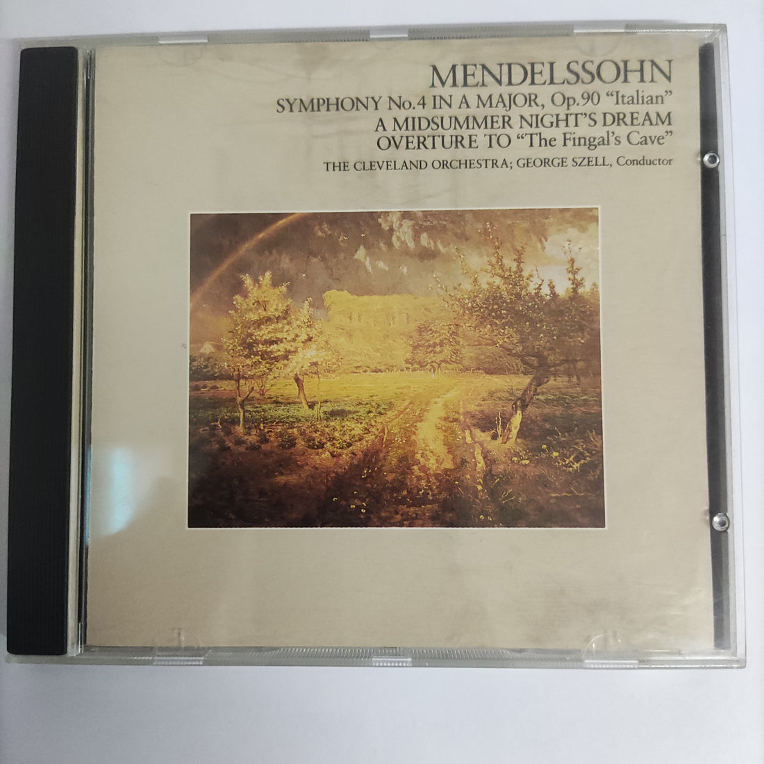 ซีดี Felix Mendelssohn-Bartholdy - The Cleveland Orchestra, George Szell - Symphony No.4 In A Major, Op.90 "Italian" / A Midsummer Night's Dream / Overture To "The Fingal's Cave" (CD) (VG+)