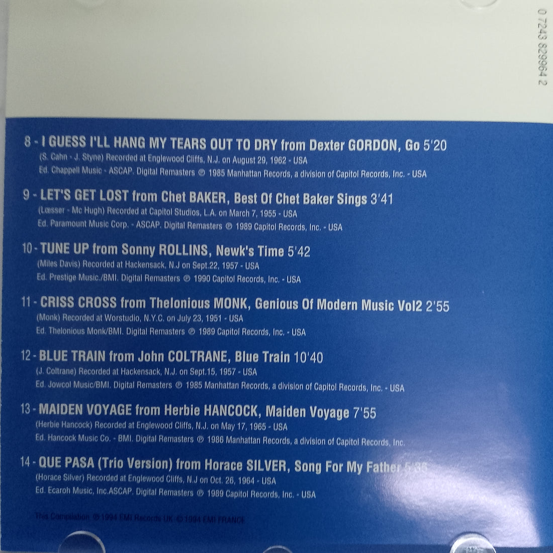 ซีดี Various - The Best Of Blue Note (CD) (VG+)