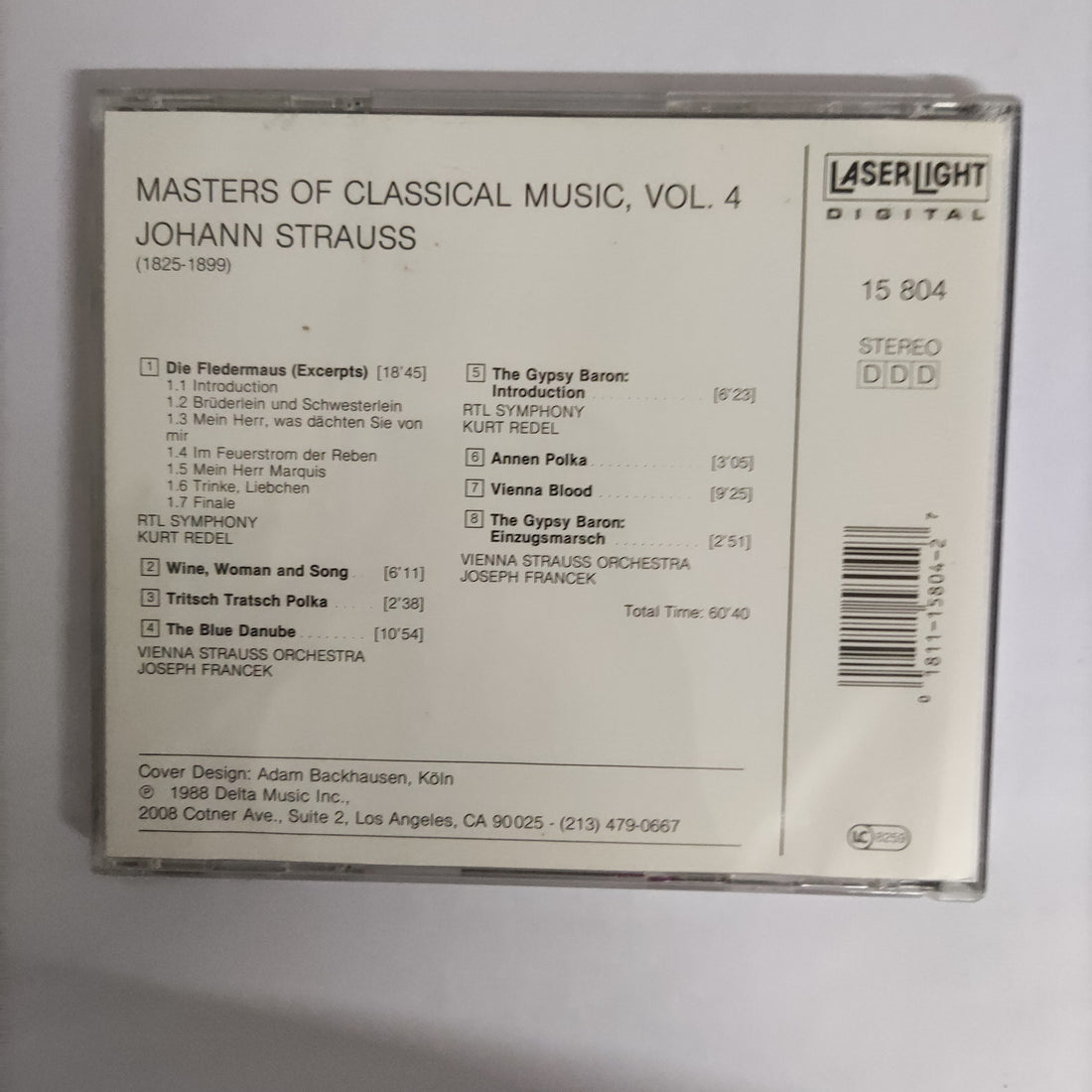 ซีดี Johann Strauss Jr. - Masters Of Classical Music, Vol.4: Strauss CD VG+