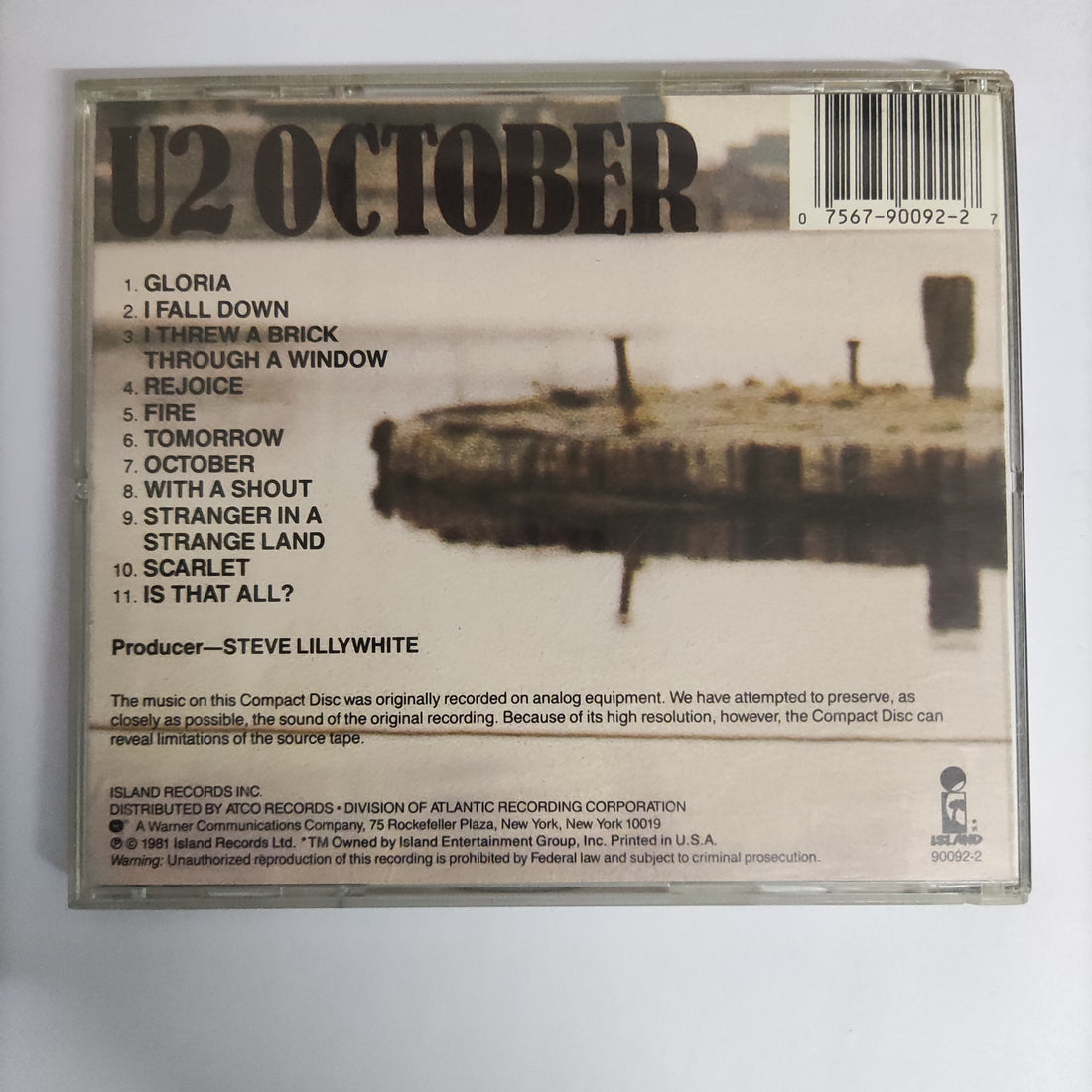 ซีดี U2 - October CD VG