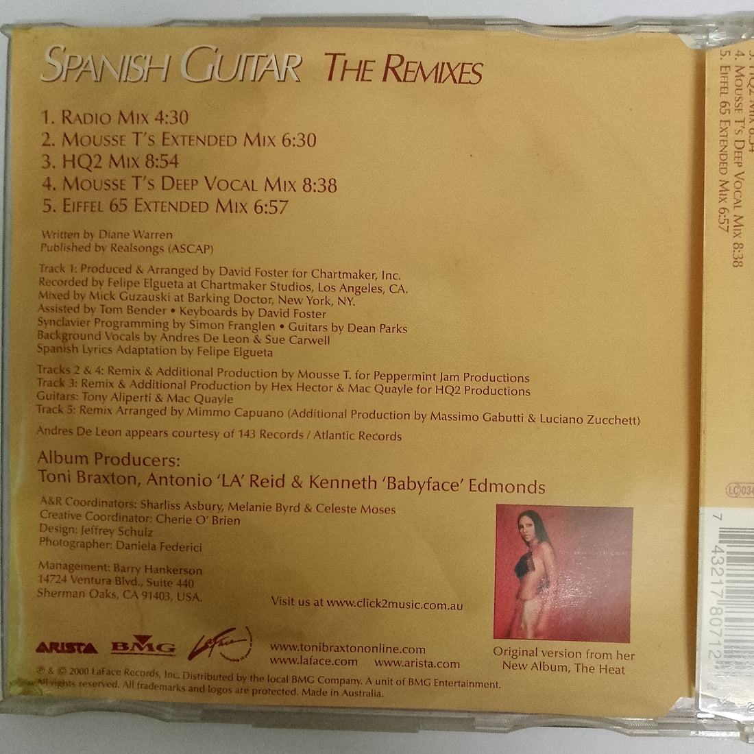 ซีดี Toni Braxton - Spanish Guitar The Remixes CD VG+