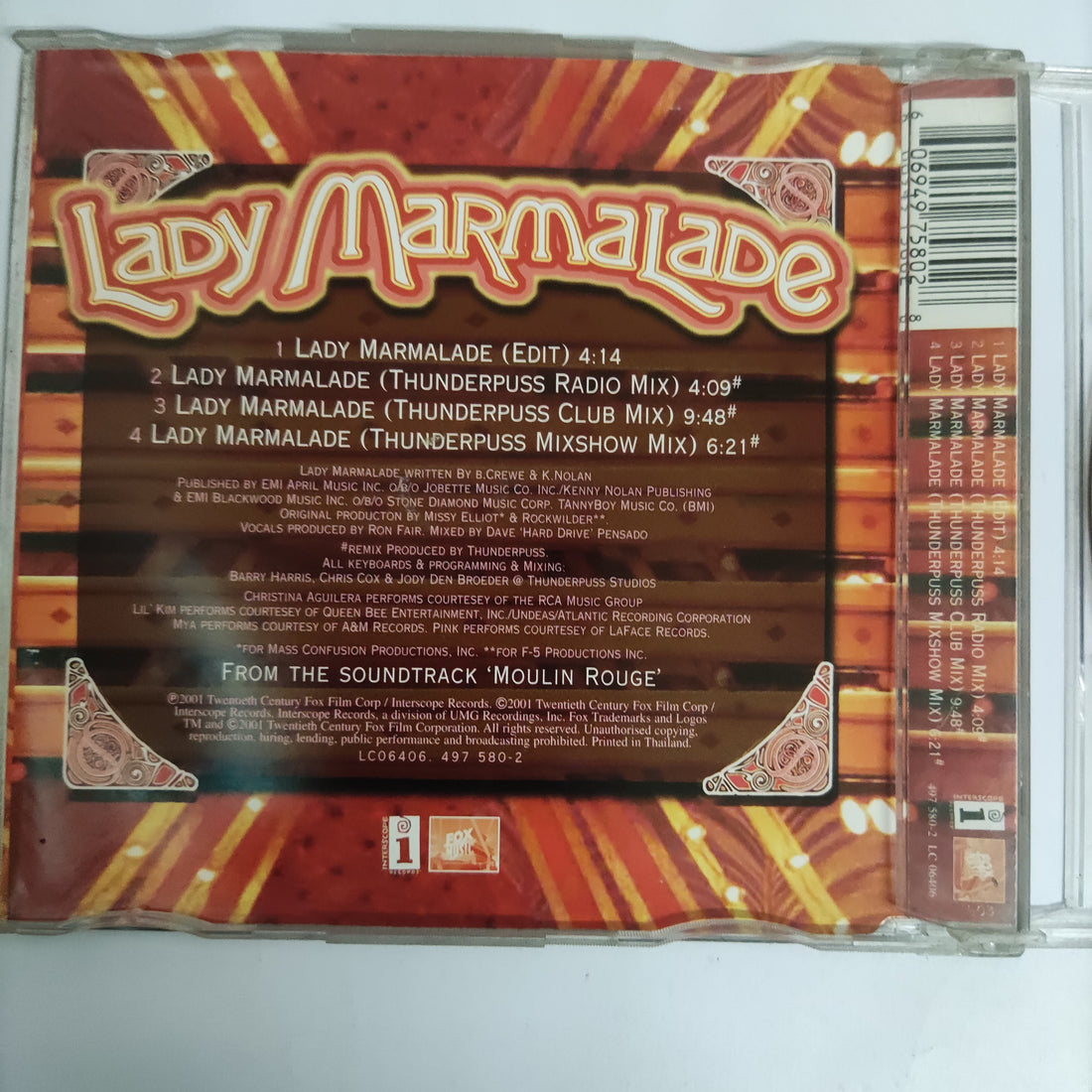 ซีดี Christina Aguilera, Lil' Kim, Mya & P!NK - Lady Marmalade (CD) (G)