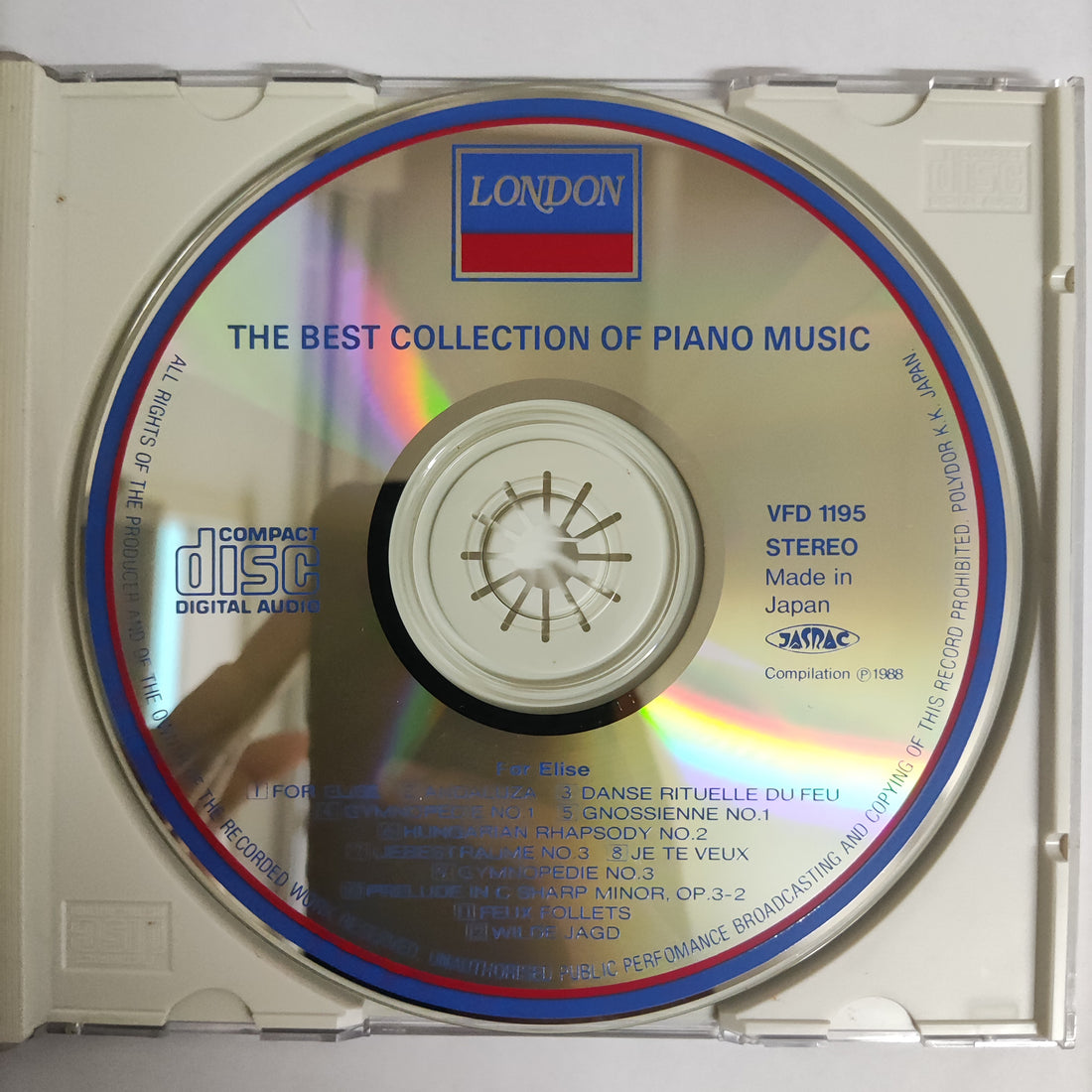 ซีดี Various - The Best Collection Of Piano Music - For Elise  (CD) (VG+)