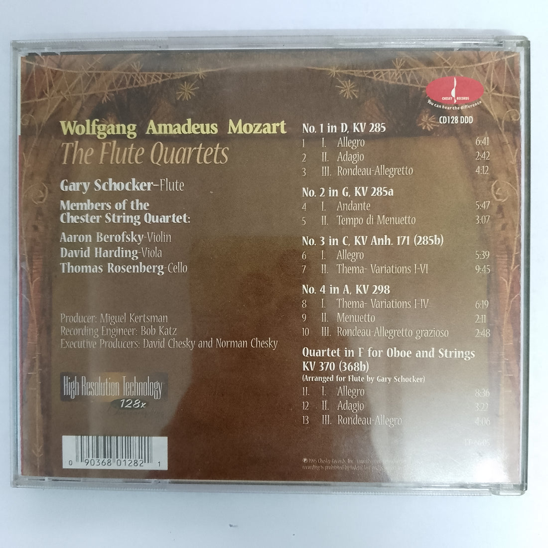 ซีดี The Chester String Quartet, Gary Schocker - Wolfgang Amadeus Mozart: The String Quartets (CD) (VG+)