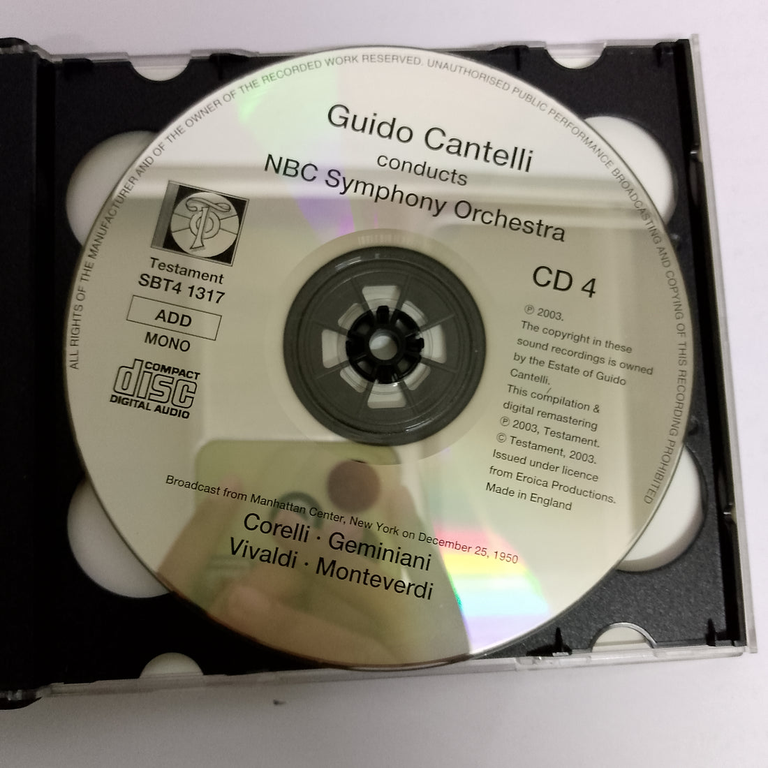 ซีดี Guido Cantelli The Nbc Broadcast Concerts - December 1950 (CD) (VG+) (4CDs)