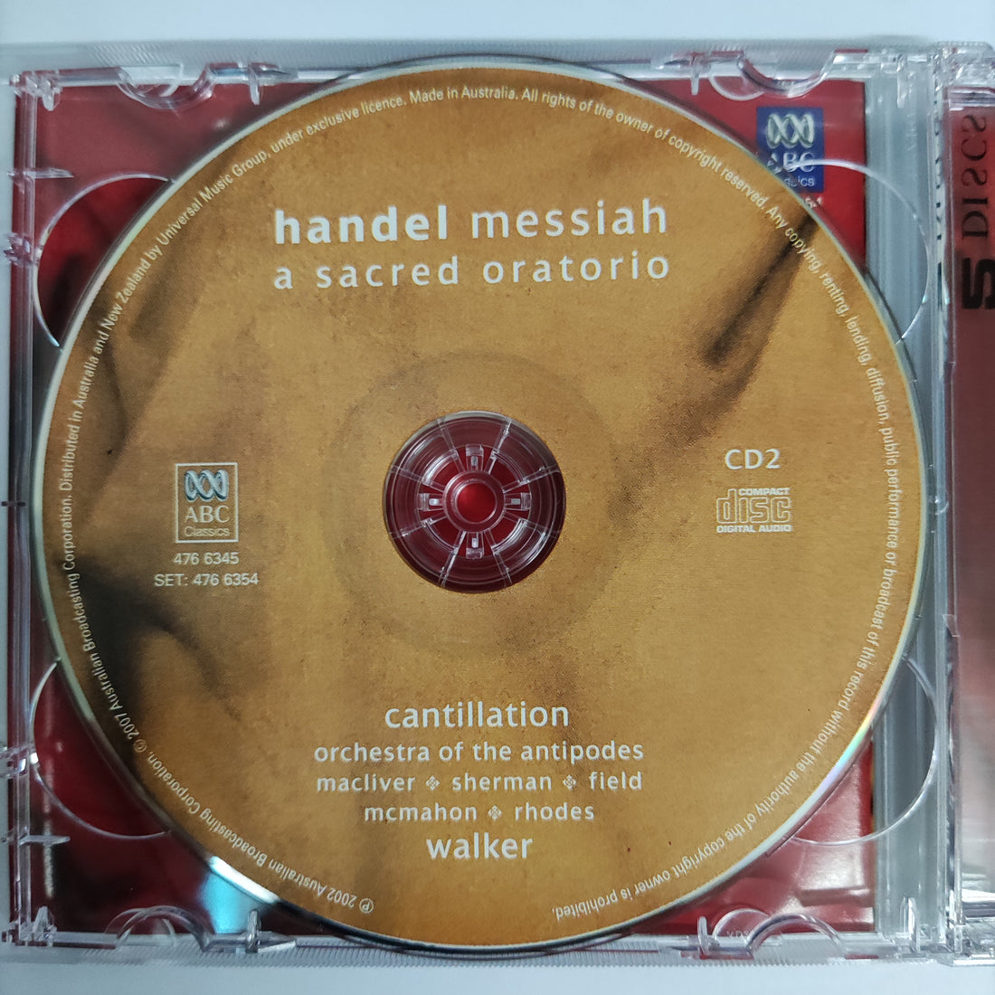 ซีดี George Friedrich Handel - Messiah A Sacred Oratorio (CD) (VG+) (2CDs) (1DVD)