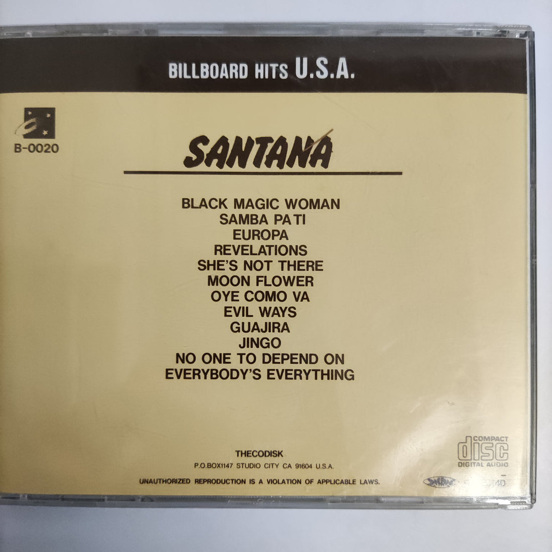 ซีดี Santana - Billboard Hits U.S.A. (CD) (VG+)