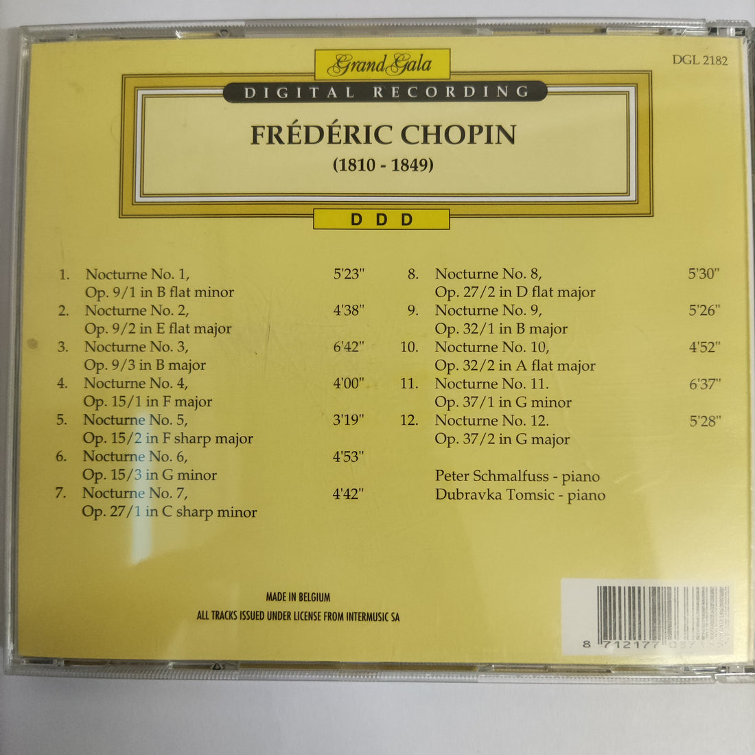 ซีดี Frédéric Chopin - Chopin 12 Nocturnes Peter Schmalfuss Dubravka Tomsic (CD) (VG+)