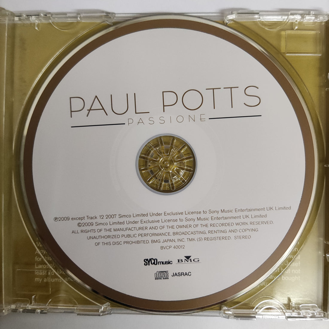 ซีดี Paul Potts - Passione (CD) (VG+)