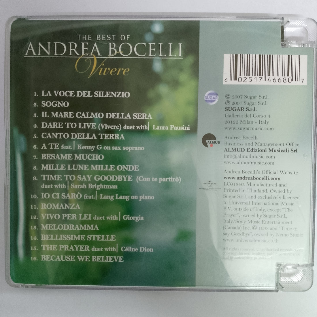 ซีดี Andrea Bocelli - The Best Of Andrea Bocelli - Vivere (CD) (VG+)