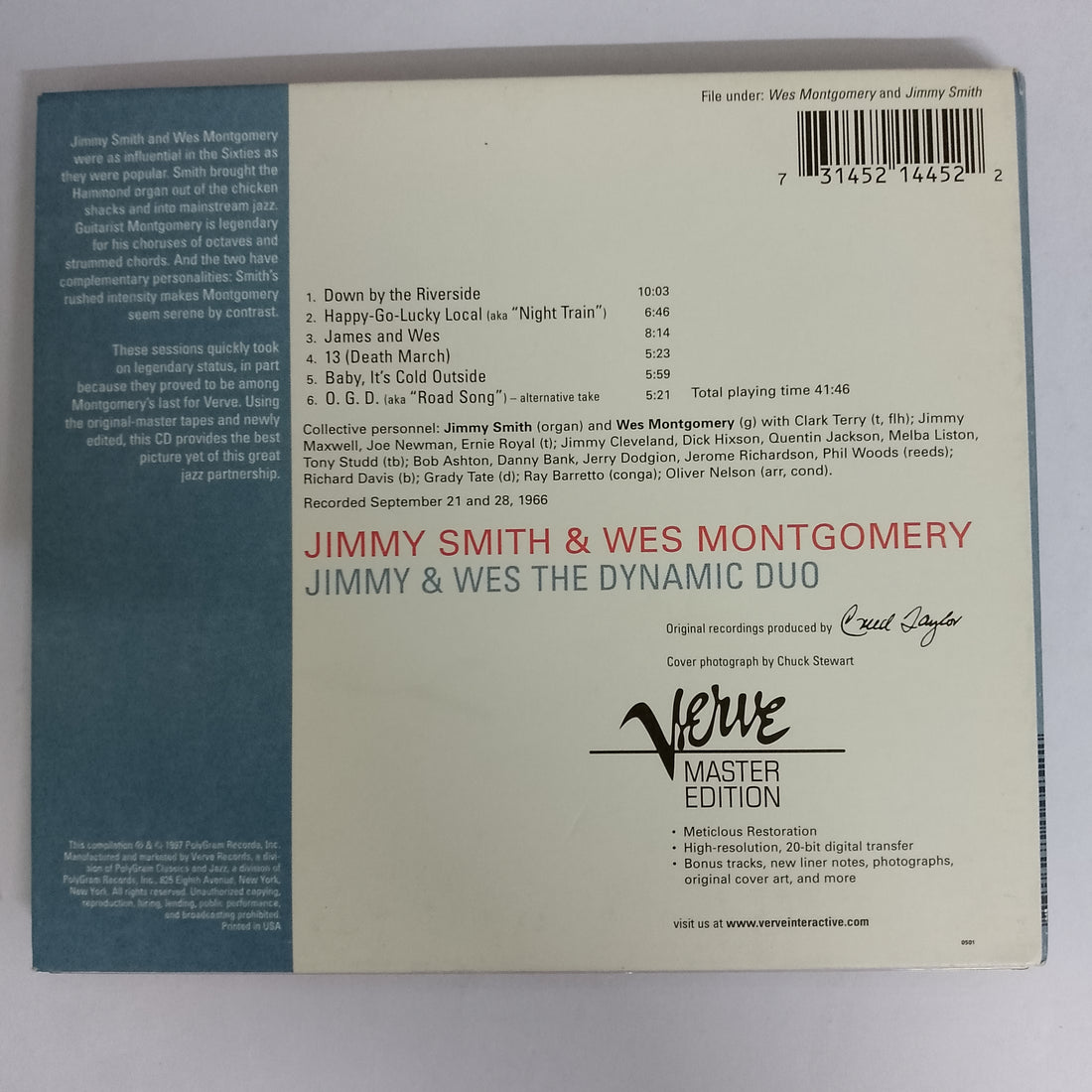 ซีดี Jimmy Smith & Wes Montgomery - Jimmy & Wes - The Dynamic Duo (CD) (VG+)