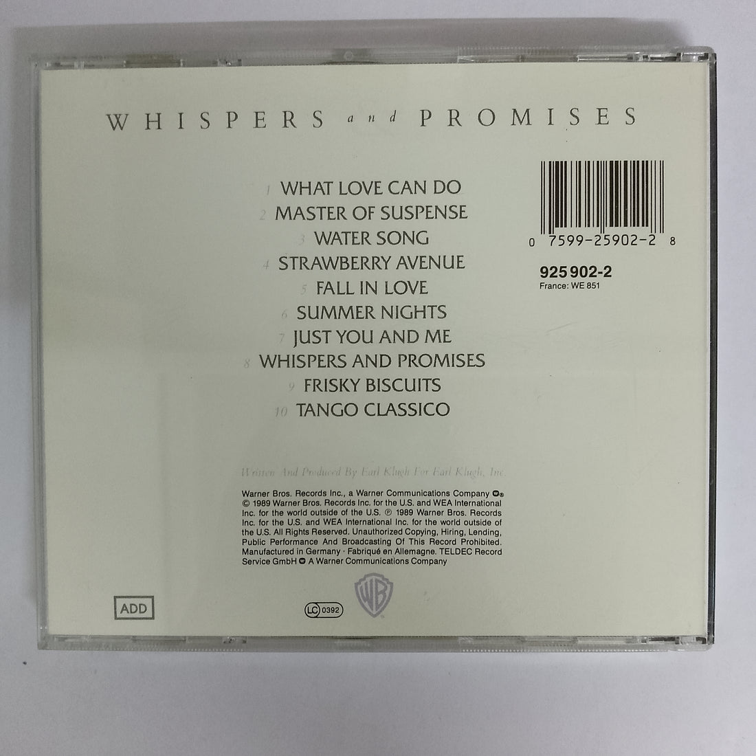 ซีดี Earl Klugh - Whispers And Promises (CD) (VG+)