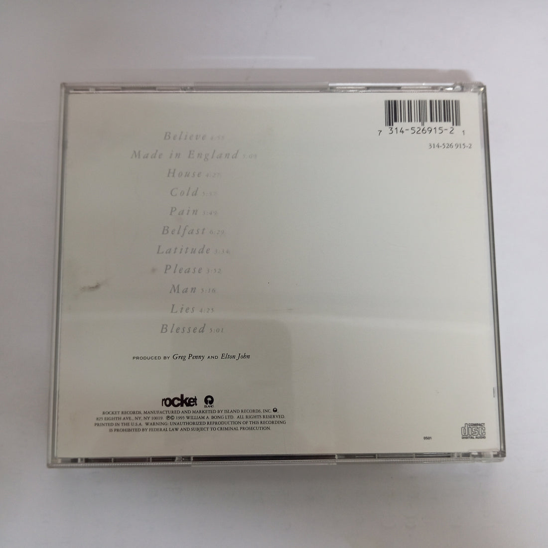 ซีดี Elton John - Made In England (CD) (VG+)