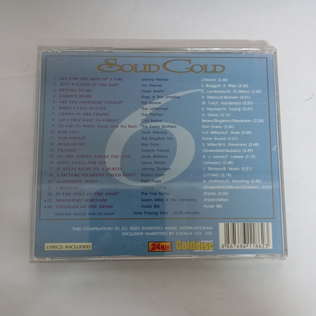 ซีดี Various - Solid Gold 6 - 24 All Time Favourites Original Artists (CD) (VG+) (แผ่นทอง)