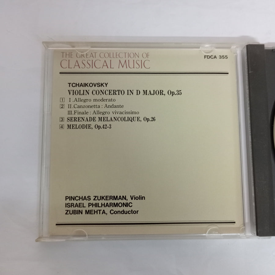 ซีดี ZUBIN MEHTA, Israel Philhamonic, Pinchas Zukerman - Tchaikovsky Violin Concerto In D Major Op.35 (CD) (VG+)