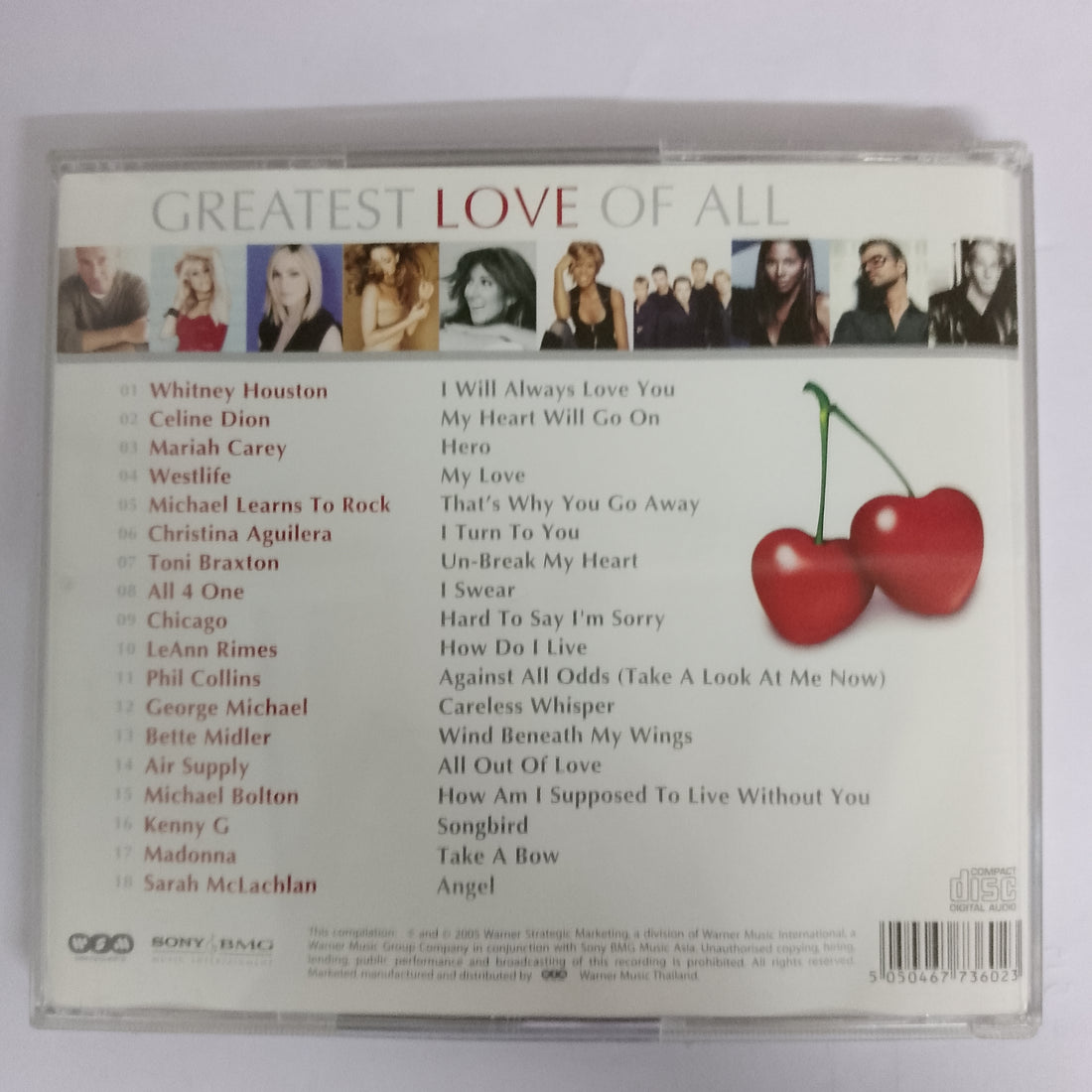 ซีดี Greatest Love Of All 18 Of The Biggest Love Songs Ever (CD) (VG+)