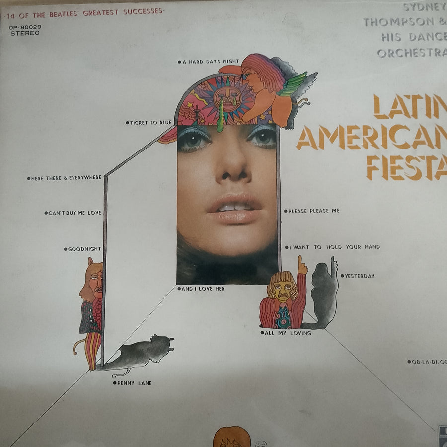 แผ่นเสียง Sydney Thompson And His Orchestra - Latin American Fiesta (14 Of The Beatles Greatest Successes) (Vinyl) (VG+) (แผ่นสีแดง)