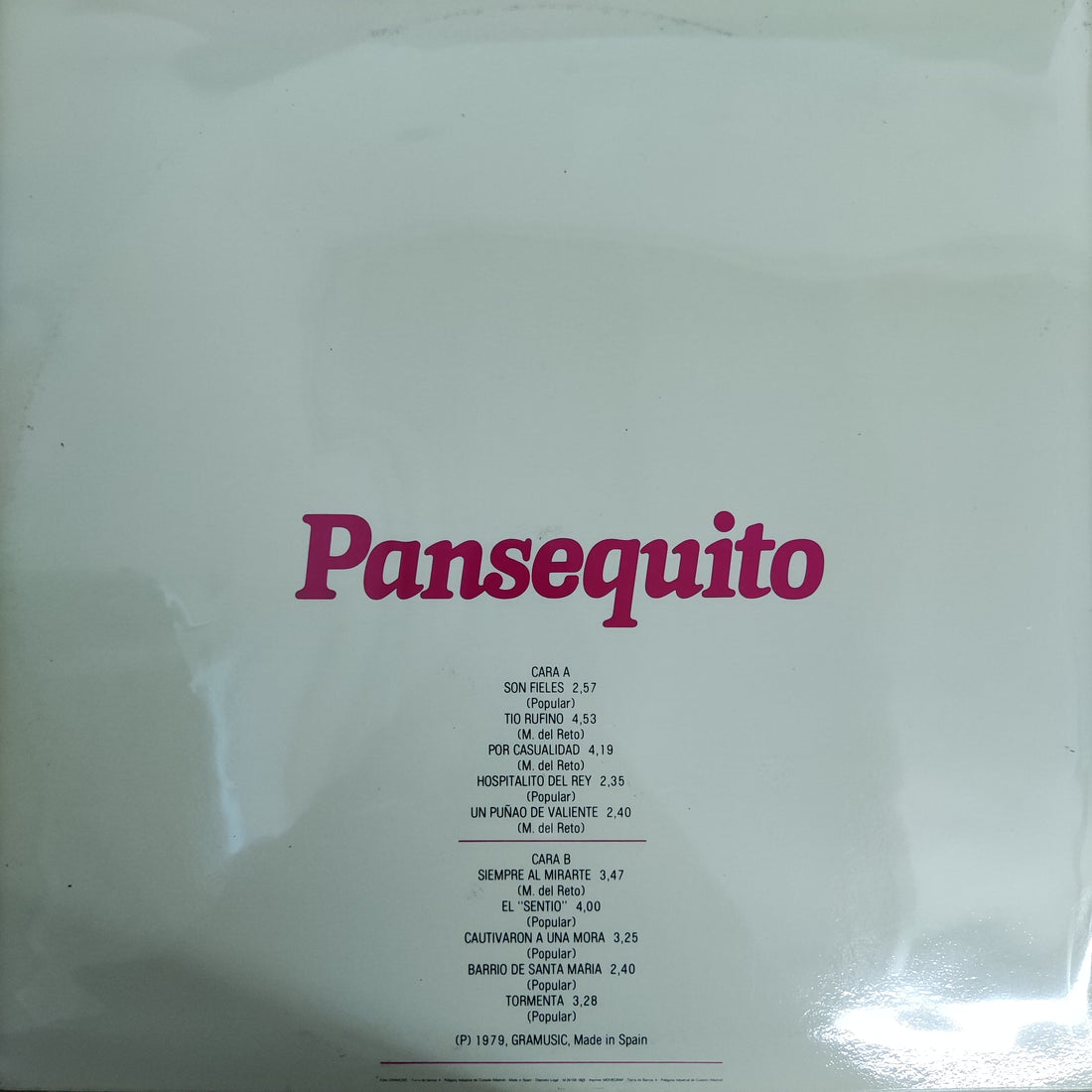 แผ่นเสียง Pansequito - Fandangos - Alegrías - Tientos - Tarantos Vinyl VG+