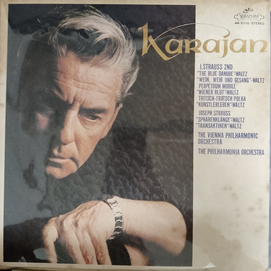 แผ่นเสียง Johann Strauss Jr. / Josef Strauß - Herbert von Karajan, Wiener Philharmoniker, Philharmonia Orchestra - Von Karajan-Strauss Concert Vinyl VG+