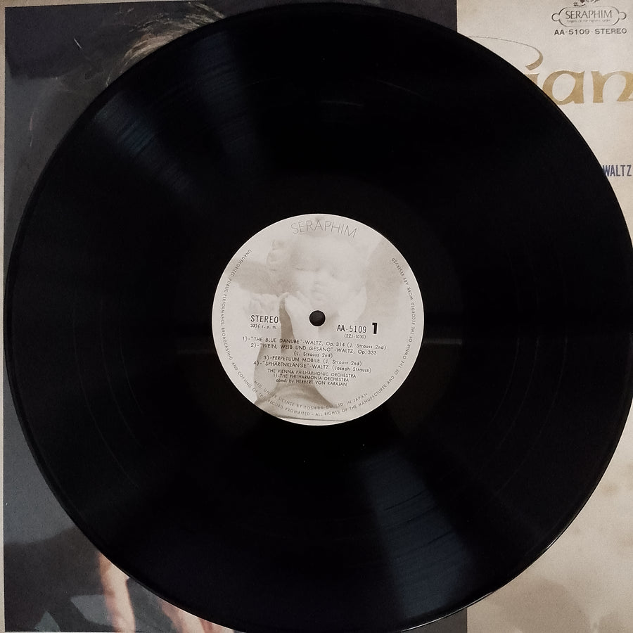 แผ่นเสียง Johann Strauss Jr. / Josef Strauß - Herbert von Karajan, Wiener Philharmoniker, Philharmonia Orchestra - Von Karajan-Strauss Concert Vinyl VG+