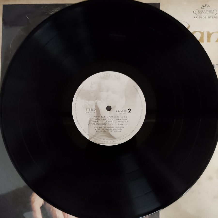 แผ่นเสียง Johann Strauss Jr. / Josef Strauß - Herbert von Karajan, Wiener Philharmoniker, Philharmonia Orchestra - Von Karajan-Strauss Concert Vinyl VG+