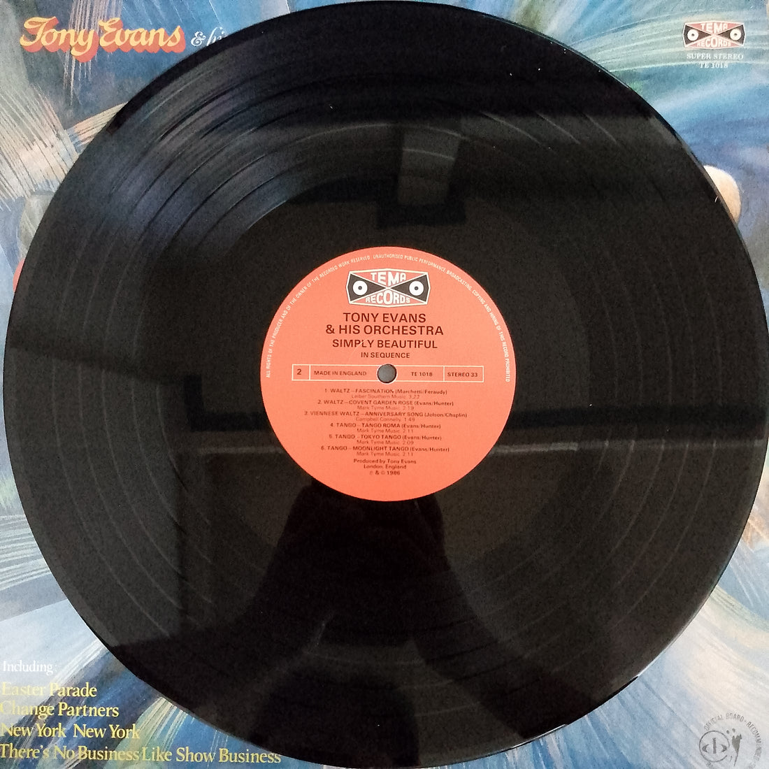 แผ่นเสียง Tony Evans And His Orchestra - Simply Beautiful Vinyl VG+