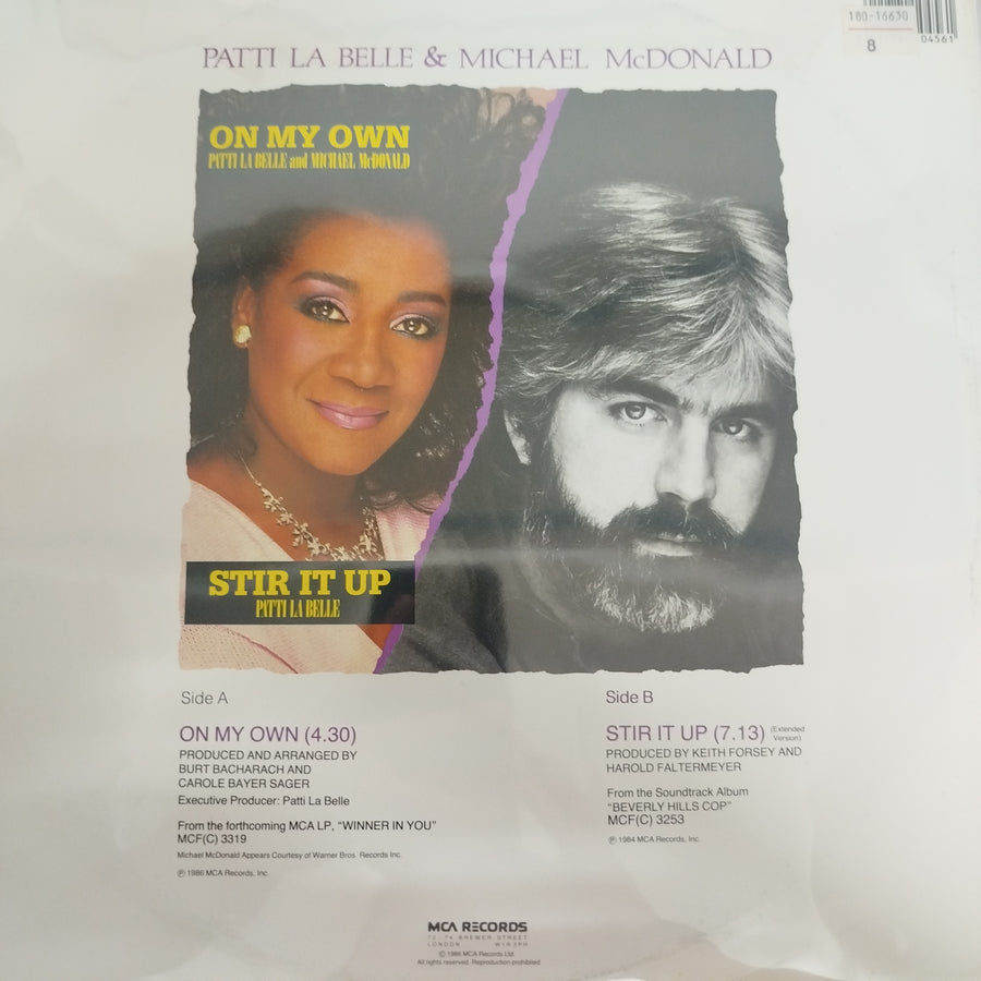 แผ่นเสียง Patti LaBelle And Michael McDonald - On My Own 12" Version Vinyl VG+