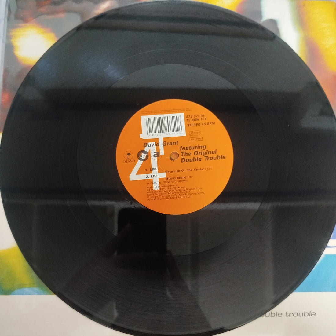 แผ่นเสียง David Grant Featuring Double Trouble - Life '90 Vinyl VG+ 45 RPM