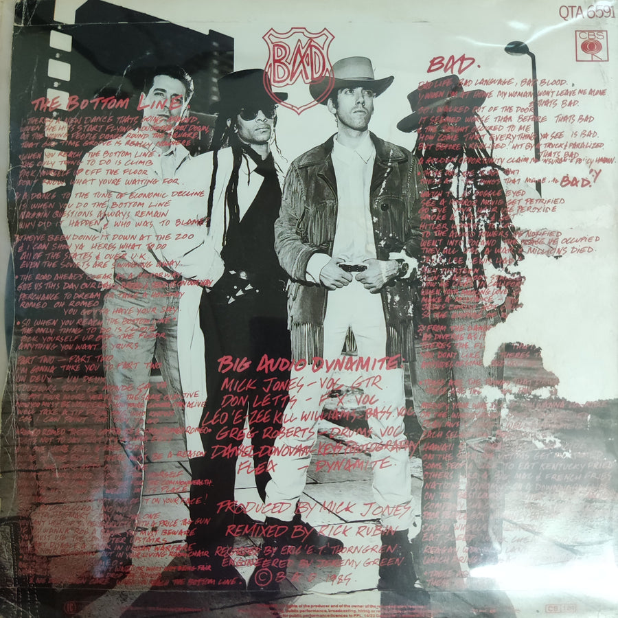 แผ่นเสียง Big Audio Dynamite - The Bottom Line U.S. Remix Vinyl VG+