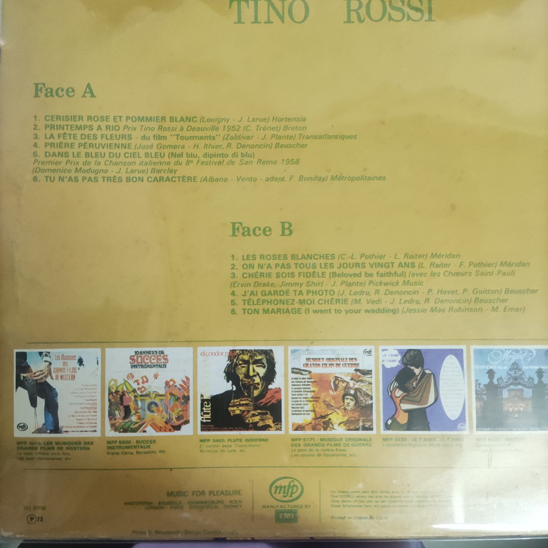 แผ่นเสียง Tino Rossi - Tino Rossi Vinyl VG+