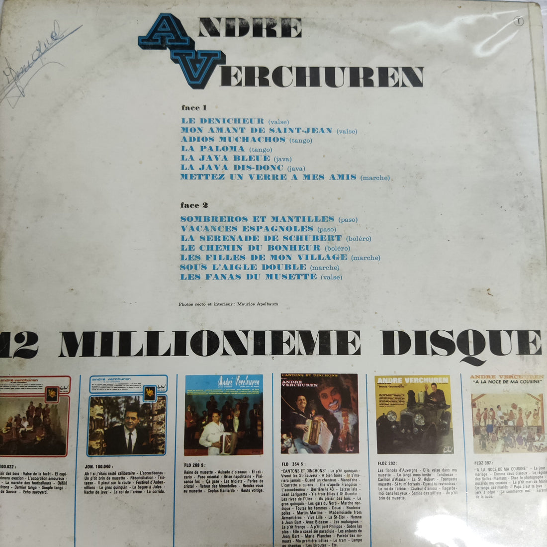 แผ่นเสียง André Verchuren - 12 Millionieme Disque 12.000.000 Vinyl VG+