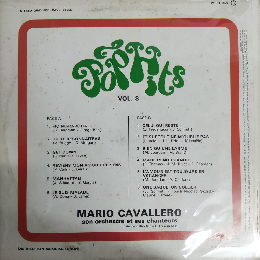 แผ่นเสียง Mario Cavallero Et Son Orchestre - Hit Parade Chante - Pop Hits - Vol. 8 Vinyl VG+