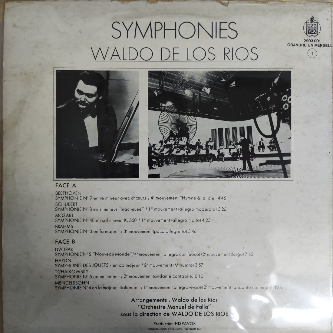 แผ่นเสียง Waldo De Los Rios - Symphonies Vinyl VG+